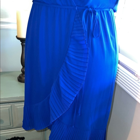 Jessica Howard NWT Blue Halter Mini Wrap Dress for Cocktail Nights Size 10 - Picture 5 of 10